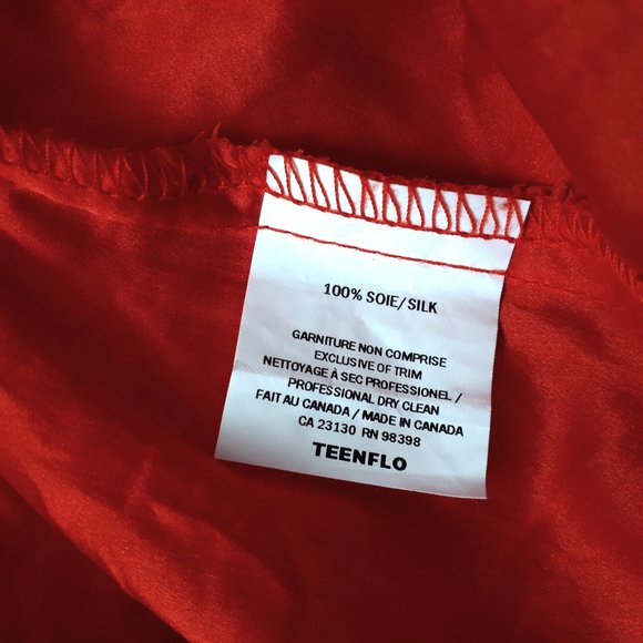 Teenflo Vermillion 100% Silk SleevelessTop - Picture 6 of 6